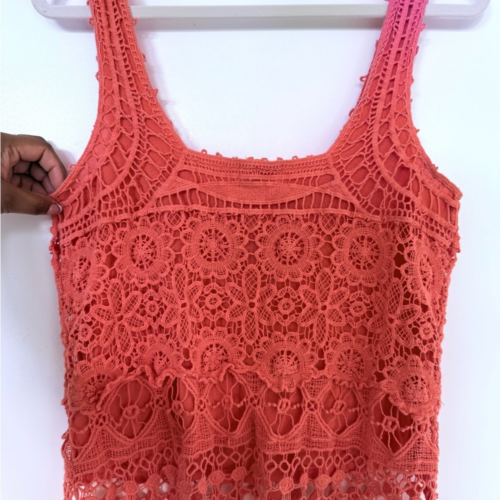Pins & Needles Vibrant Crochet Tank Top